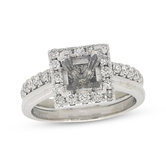 Previously Owned Round-Cut Diamond Bridal Setting 5/8 ct tw 14K White Gold Size 6.75