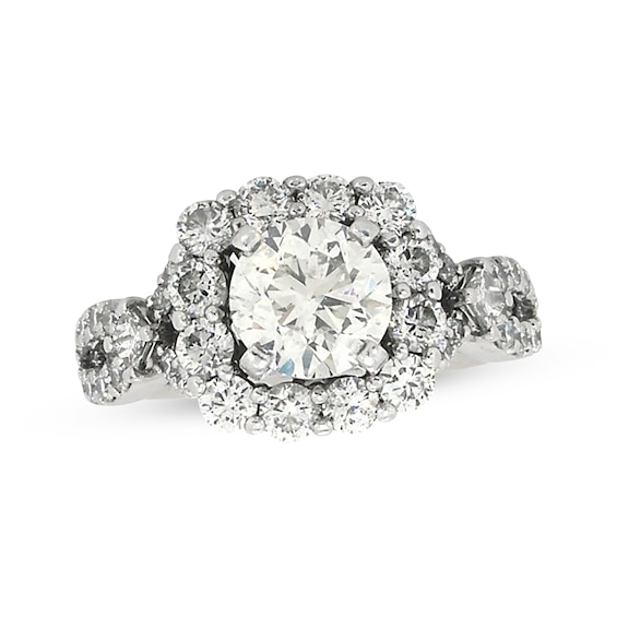 Previously Owned Certified Round-Cut Diamond Engagement Ring 2-7/8 ct tw 14K White Gold Size 6.5