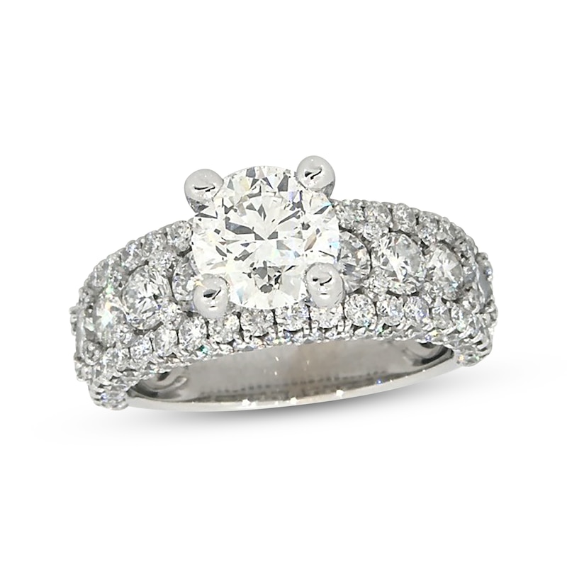 Main Image 1 of Previously Owned Round-Cut Diamond Engagement Ring 4 ct tw 18K White Gold Size 6.75