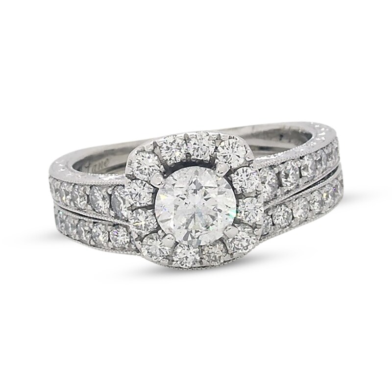 Main Image 1 of Previously Owned Neil Lane Round-Cut Diamond Bridal Set 1-1/2 ct tw 14K White Gold Size 6