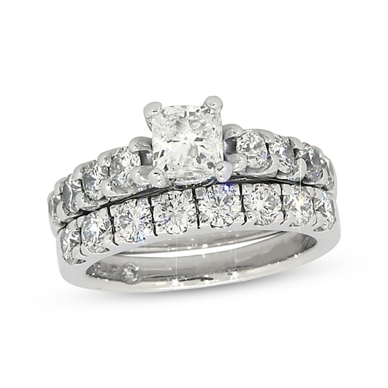 Previously Owned Princess-Cut Diamond Bridal Set 2 ct tw 14K White Gold Size 5