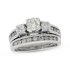 Thumbnail Image 1 of Previously Owned Round-Cut Three-Stone Diamond Bridal Set 1 ct tw 14K White Gold Size 5.75