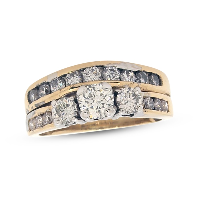 Main Image 1 of Previously Owned Round-Cut Diamond Bridal Set 1-1/2 ct tw 14K Yellow Gold Size 6.5