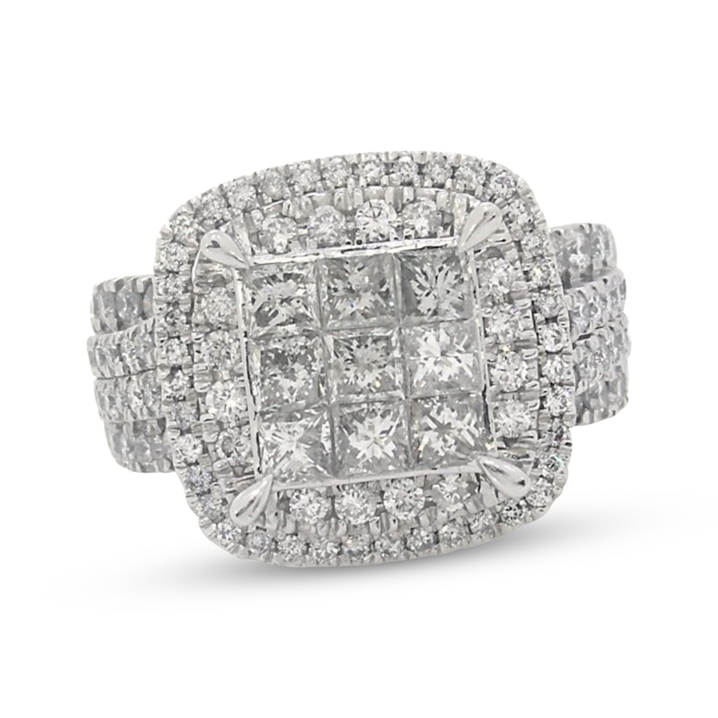 Main Image 1 of Previously Owned Diamond Engagement Ring 3 ct tw Princess & Round 10K White Gold