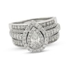Thumbnail Image 1 of Previously Owned Pear-Shaped Diamond Bridal Set 1-3/8 ct tw 14K White Gold Size 8.5