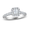 Thumbnail Image 1 of Previously Owned Diamond Engagement Ring 1-1/4 ct tw Princess & Round-cut 14K White Gold