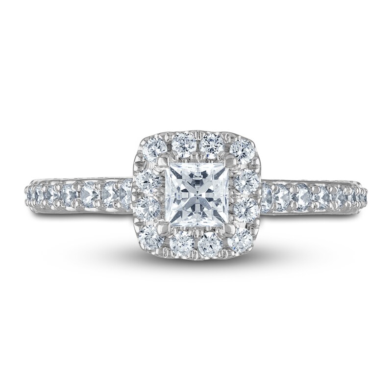 Main Image 2 of Previously Owned Diamond Engagement Ring 1-1/4 ct tw Princess & Round-cut 14K White Gold
