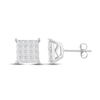 Thumbnail Image 1 of Previously Owned Multi-Diamond Square Stud Earrings 1 ct tw Princess-cut 10K White Gold