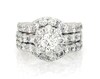 Thumbnail Image 1 of Previously Owned THE LEO Diamond Flower Halo Bridal Set 2-5/8 ct tw 14K White Gold Size 5.5