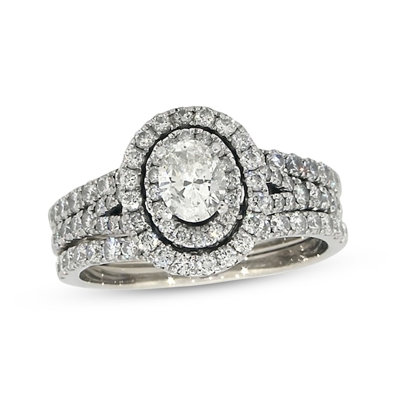 Previously Owned Neil Lane Oval-Cut Diamond Bridal Set 1-7/8 ct tw 14K White Gold Size 8