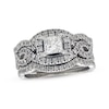 Thumbnail Image 1 of Previously Owned Neil Lane Princess-Cut Diamond Twist Shank Bridal Set 1-3/8 ct tw 14K White Gold Size 6.5