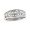 Thumbnail Image 1 of Previously Owned Princess-Cut Quad Diamond Bridal Set 1-1/2 ct tw 14K White Gold Size 9