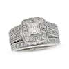 Thumbnail Image 1 of Previously Owned Princess-Cut Diamond Soldered Bridal Set 1-1/2 ct tw 14K White Gold Size 4.25