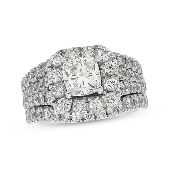 Previously Owned Neil Lane Cushion-Cut Diamond Bridal Set 3 ct tw 14K White Gold Size 5.5