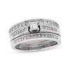 Thumbnail Image 1 of Previously Owned Princess-Cut Diamond Soldered Bridal Set 1-1/8 ct tw 14K White Gold Size 6