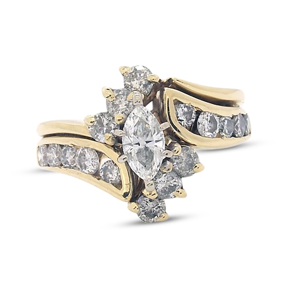 Previously Owned Marquise-Cut Diamond Bridal Set 1-1/2 ct tw 14K Yellow Gold Size 5.75