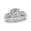 Thumbnail Image 1 of Previously Owned Princess-Cut Diamond Bridal Set 1 ct tw 14K White Gold Size 10.75