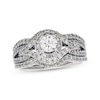 Thumbnail Image 1 of Previously Owned Certified Round-Cut Diamond Soldered Bridal Set 1-1/3 ct tw 14K White Gold Size 6.75 (F/I2)