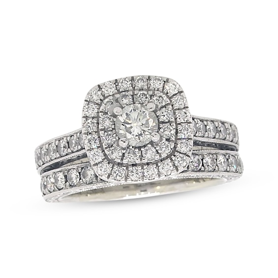 Previously Owned Neil Lane Round-Cut Diamond Bridal Set 1-1/5 ct tw 14K White Gold Size 4.75