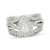 Thumbnail Image 1 of Previously Owned Pear-Shaped Diamond Double Halo Bridal Set 3/4 ct tw 14K White Gold Size 3.25