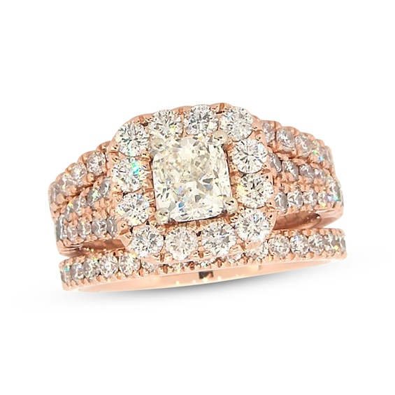 Previously Owned Neil Lane Cushion-Cut Bridal Set 3 ct tw 14K Rose Gold Size 6.25