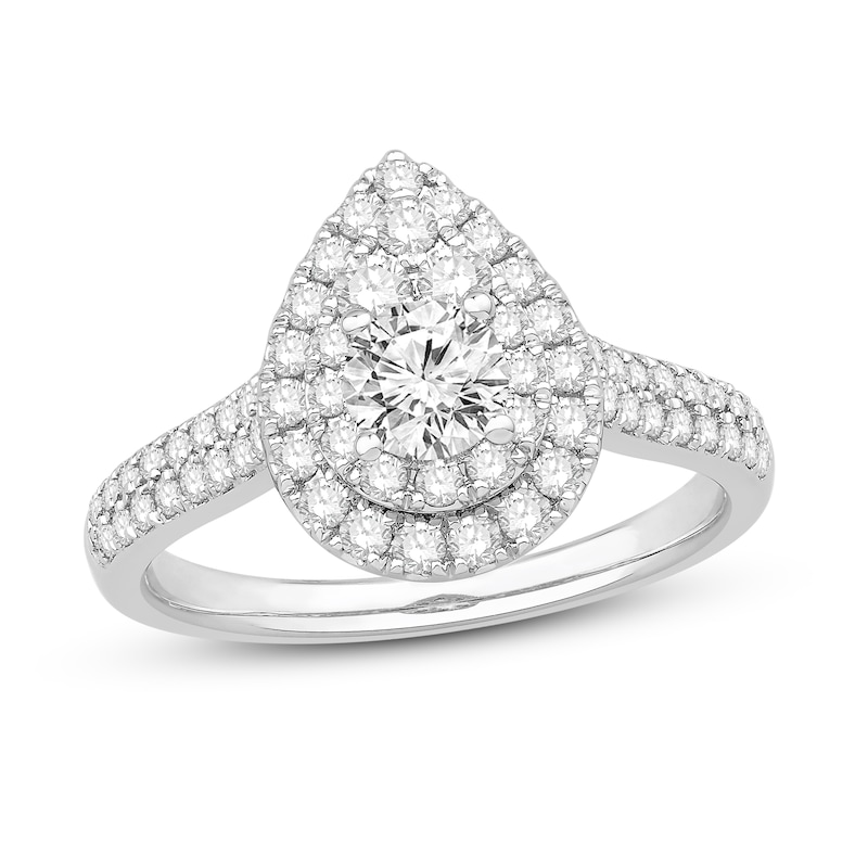 Main Image 1 of Previously Owned Diamond Engagement Ring 1-1/8 ct tw Round-Cut 14K White Gold