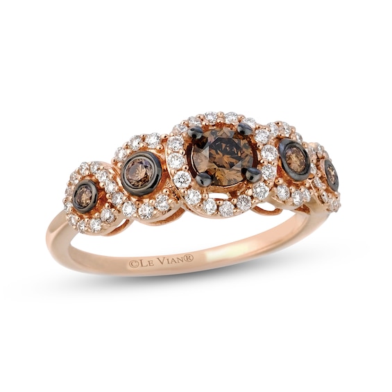 Previously Owned Le Vian Chocolate Diamond Ring 3/4 ct tw 14K Strawberry Gold