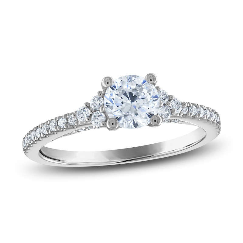 Main Image 1 of Previously Owned Royal Asscher Diamond Engagement Ring 1 ct tw Round 14K White Gold