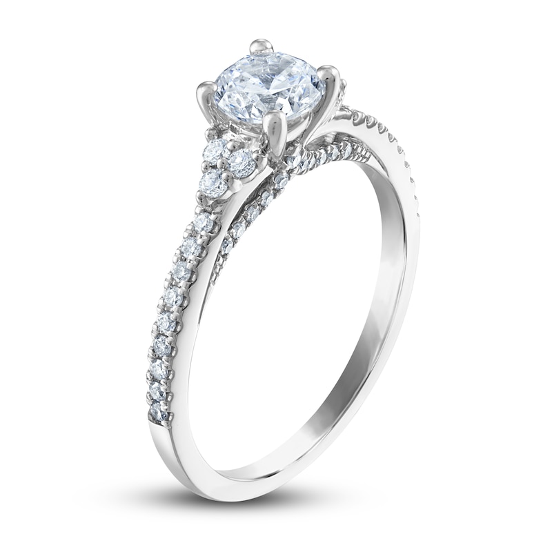 Main Image 2 of Previously Owned Royal Asscher Diamond Engagement Ring 1 ct tw Round 14K White Gold