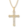 Thumbnail Image 0 of Previously Owned Men's Cross Necklace 1/2 ct tw Diamonds 10K Yellow Gold