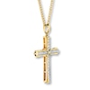 Thumbnail Image 2 of Previously Owned Men's Cross Necklace 1/2 ct tw Diamonds 10K Yellow Gold
