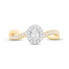 Thumbnail Image 3 of Previously Owned Diamond Halo Engagement Ring 1/2 ct tw Oval & Round-cut 14K Yellow Gold