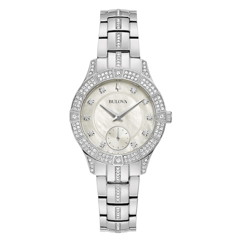 Main Image 1 of Previously Owned Bulova Phantom Mother-of-Pearl/Crystal Women's Watch 96L291