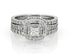 Thumbnail Image 1 of Previously Owned Neil Lane Princess-Cut Diamond Double Halo Bridal Set 1-3/4 ct tw 14K White Gold Size 6.5