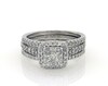 Thumbnail Image 1 of Previously Owned Multi-Diamond Cushion Halo Bridal Set 1 ct tw 10K White Gold Size 7.5