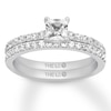 Thumbnail Image 1 of Previously Owned THE LEO Diamond Bridal Set 7/8 ct tw Princess-cut 14K White Gold Size 4.5