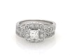 Thumbnail Image 1 of Previously Owned Princess-Cut Diamond Halo Bridal Set 1-1/5 ct tw 14K White Gold Size 5.75