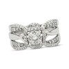 Thumbnail Image 1 of Previously Owned Princess & Round-Cut Multi-Diamond Bridal Set 3/4 ct tw 14K & 10K White Gold Size 8.25