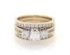 Thumbnail Image 1 of Previously Owned Round-Cut Diamond Three-Stone Bridal Set 1-1/2 ct tw 14K & 10K Yellow Gold Size 6.75