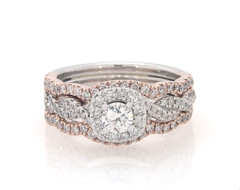 Main Image 1 of Previously Owned Neil Lane Round-Cut Diamond Bridal Set 1 ct tw 14K Two-Tone Gold Size 6.5