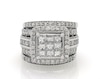 Thumbnail Image 1 of Previously Owned Princess-Cut Multi-Diamond Bridal Set 2-1/2 ct tw 10K White Gold Size 5.5