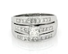 Thumbnail Image 1 of Previously Owned Princess-Cut Diamond Bridal Set 2 ct tw 14K White Gold Size 10