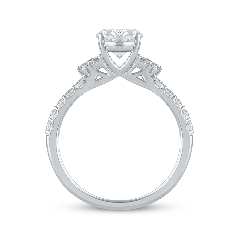 Main Image 2 of Previously Owned Lab-Grown Diamonds Diamond Oval-Cut Engagement Ring 2 ct tw 14K White Gold