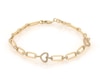 Thumbnail Image 1 of Previously Owned Round-Cut Diamond Hearts Paperclip Link Bracelet 3/8 ct tw 10K Yellow Gold 7”