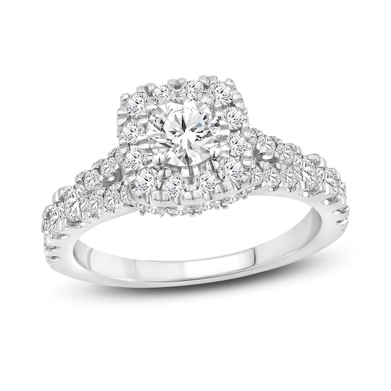 Previously Owned Diamond Engagement Ring 1-5/8 ct tw Round-cut 14K White Gold