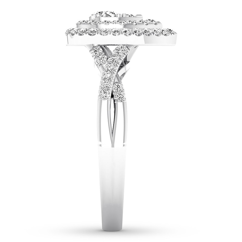 Main Image 3 of Previously Owned Diamond Engagement Ring 3/8 ct tw Round-cut 10K White Gold