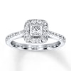 Thumbnail Image 1 of Previously Owned Diamond Engagement Ring 3/4 ct tw Princess-cut 14K White Gold