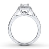 Thumbnail Image 2 of Previously Owned Diamond Engagement Ring 3/4 ct tw Princess-cut 14K White Gold