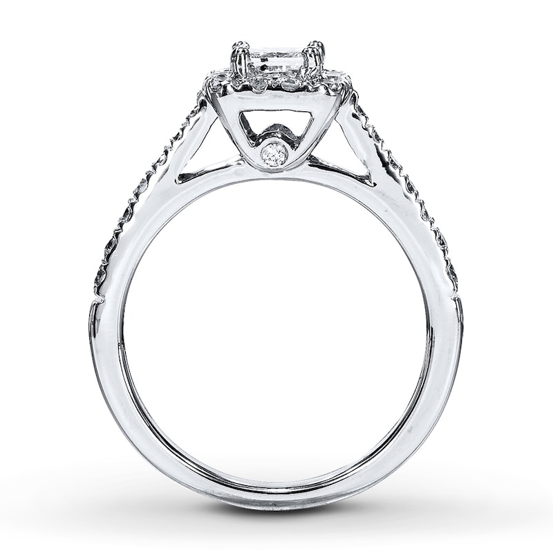 Main Image 2 of Previously Owned Diamond Engagement Ring 3/4 ct tw Princess-cut 14K White Gold