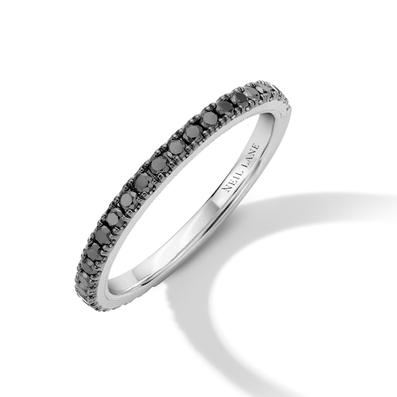 Previously Owned Neil Lane Black Diamond Wedding Band 3/8 ct tw Round-cut 14K White Gold